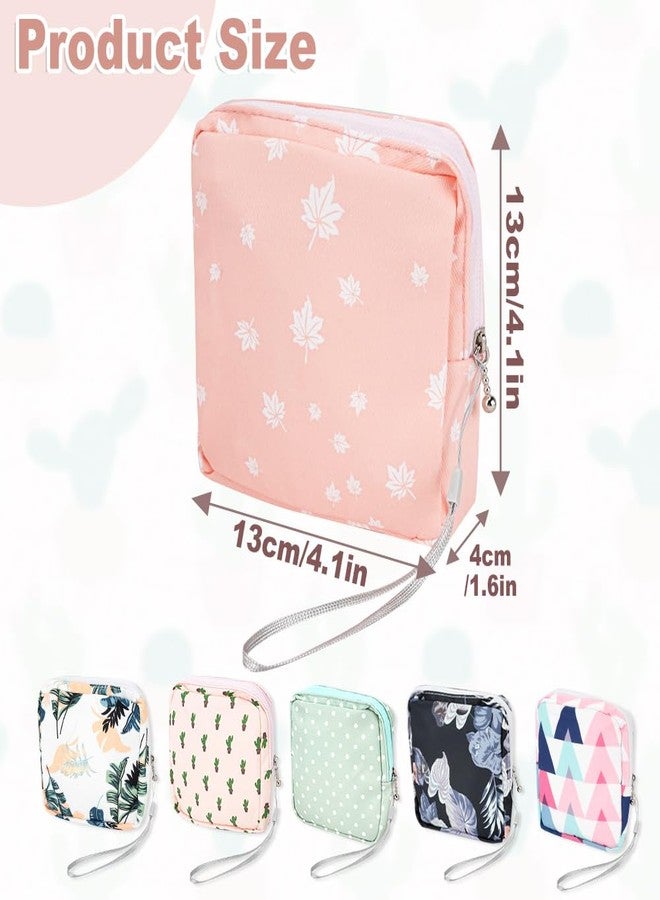 DIBALIYI 6 Pcs Sanitary Napkin Storage Bag, Portable Waterproof Period Pouch with Zipper, Small First Period Pad Bag Feminine Care with Lanyards for Women Teen Girls School Office Supplies - Image 2